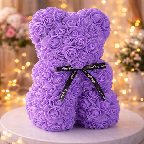 Ourson en roses éternelles